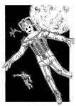 [Cybermen floating in space]